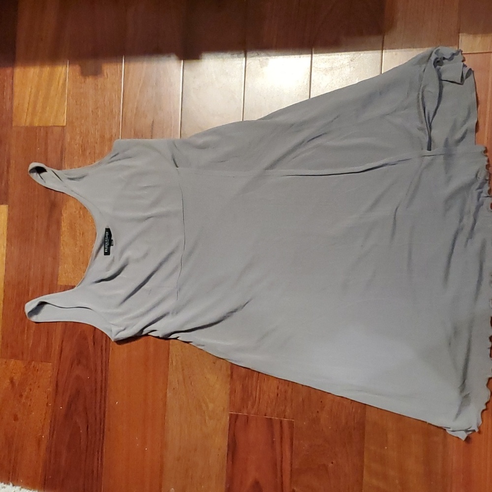 Eileen Fisher gray silk knit dress